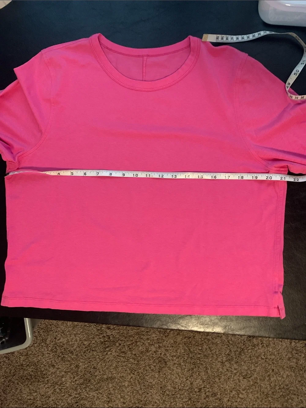 Lululemon Sonic Pink Classic Fit LS Tee Est Sz 10, 21in PTP, Good Condition